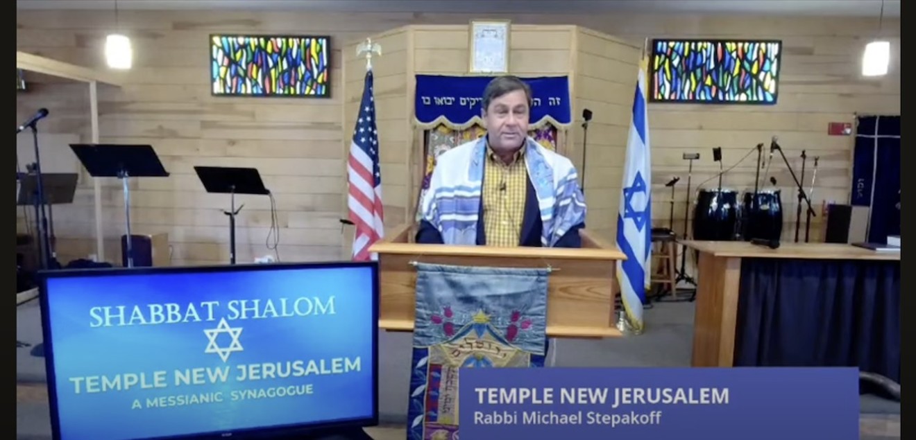 Messianic rabbi Michael Stepakoff holds a Shabbat service at his synagogue, Temple New Jerusalem. Stepakoff was sentenced to one year of probation for his conduct during the U.S. Capitol riot on January 6, 2021.